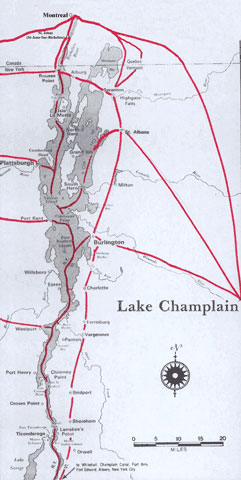 Region Served by the Champlain Line
